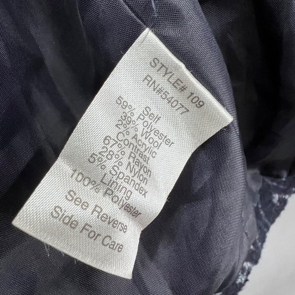 Cabi Jacquard Blazer size 6 Blue Paisley Textured Button Front Pockets Wool 109 - Picture 8 of 8